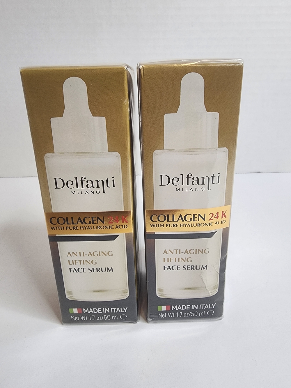Delfanti Milano Collagen 24K  Anti-Aging Lifting Face Serum.  2 Box Bundle